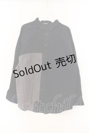 画像: T・KUNITOMO / 異素材切り替えコーデュロイシャツ   O-26-01-12-075-0-BL-OW-OS