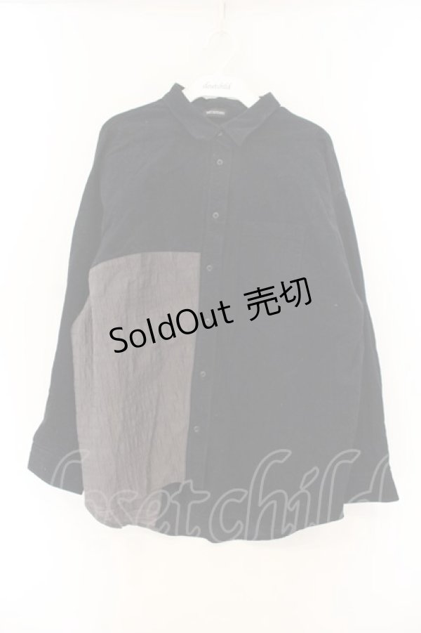 画像1: T・KUNITOMO / 異素材切り替えコーデュロイシャツ   O-26-01-12-075-0-BL-OW-OS (1)