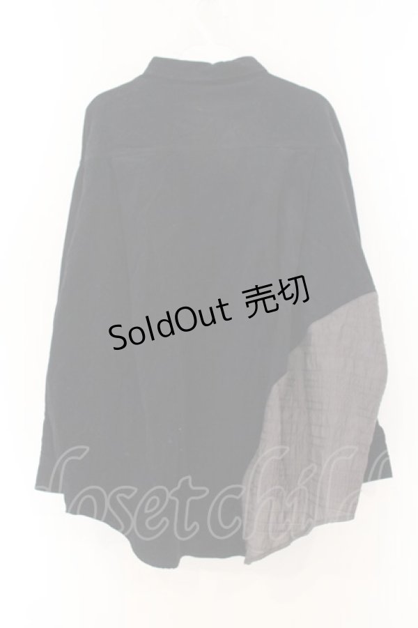 画像2: T・KUNITOMO / 異素材切り替えコーデュロイシャツ   O-26-01-12-075-0-BL-OW-OS (2)