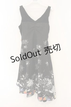 画像: gouk / 和柄切り替えワンピース  ブラック O-26-01-12-076-GO-OP-OW-OS