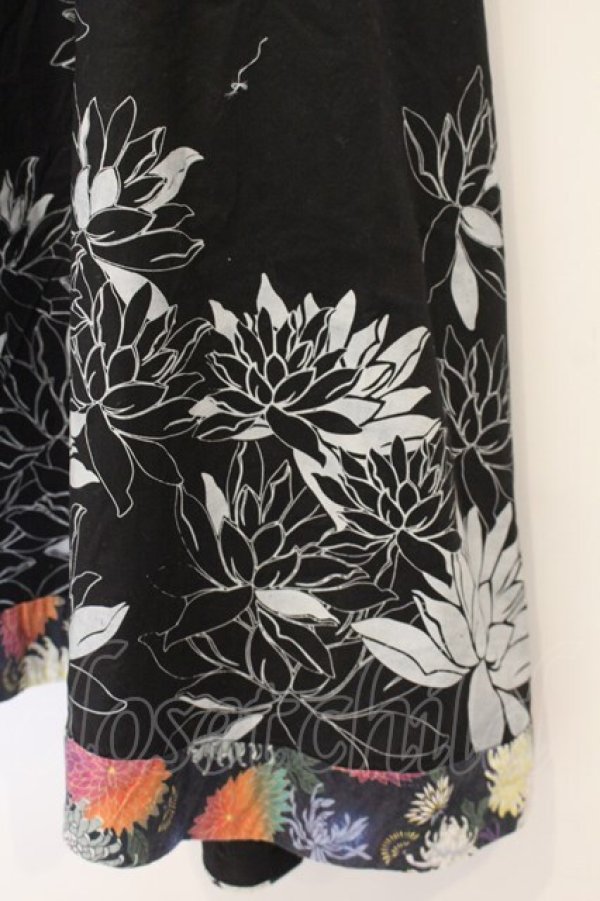 画像2: gouk / 和柄切り替えワンピース  ブラック O-26-01-12-076-GO-OP-OW-OS (2)