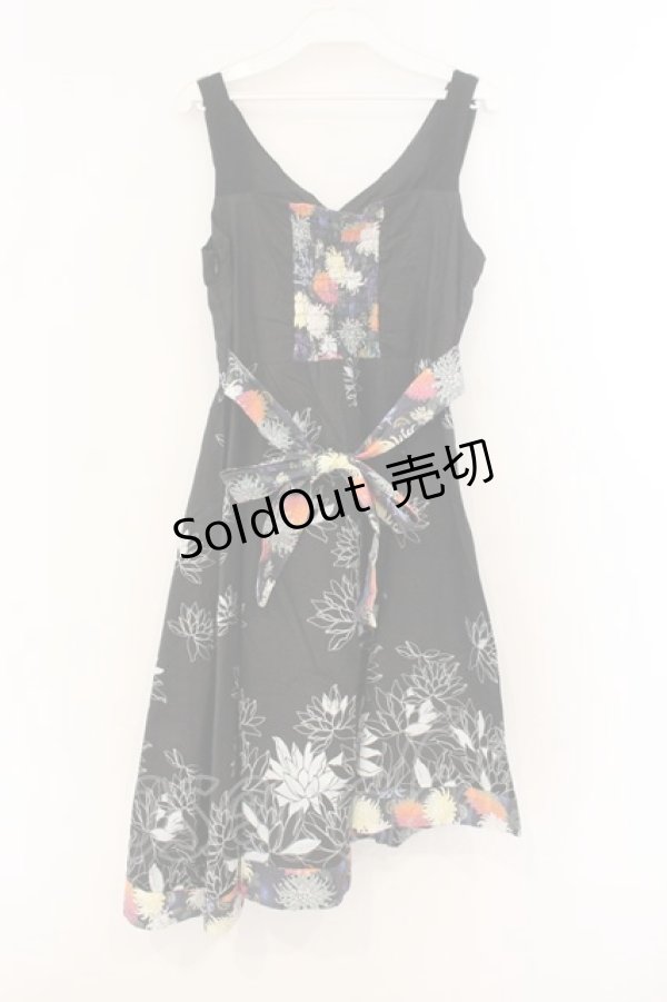 画像3: gouk / 和柄切り替えワンピース  ブラック O-26-01-12-076-GO-OP-OW-OS (3)