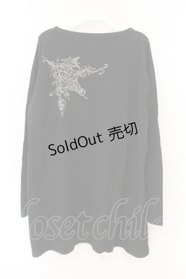 画像3: Sixh / トライバルptスリットカットソー  ブラック O-26-01-12-077-HN-TO-OW-OS (3)