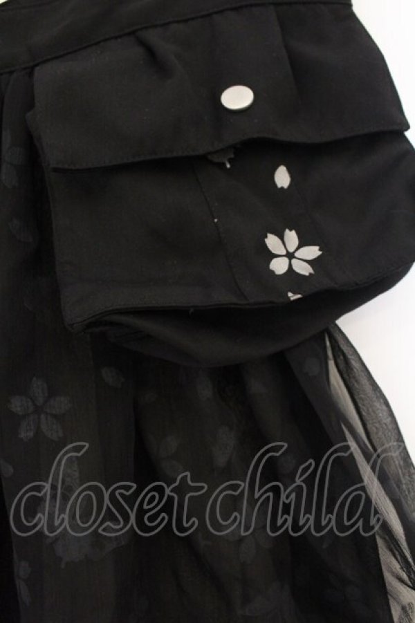 画像3: gouk (kikou) / ポーチ付きシフォンラップスカート  ブラック O-26-01-12-078-0-SK-OW-OS (3)