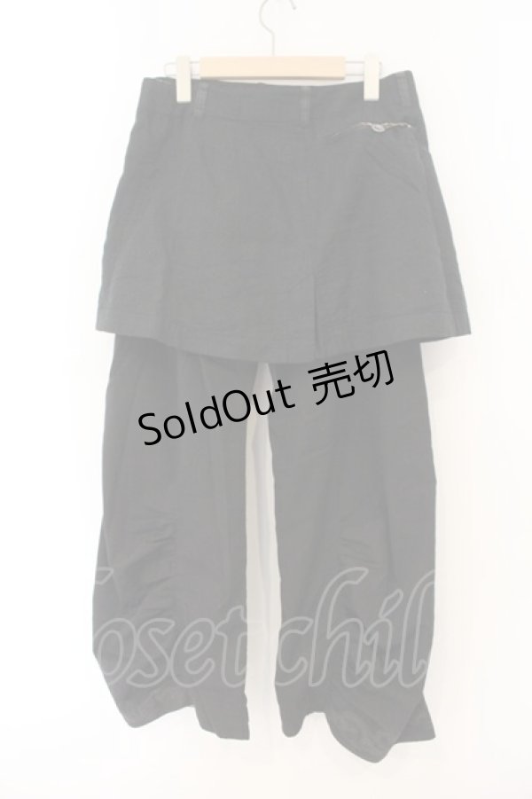 画像3: gouk / 和柄スカート付きパンツ  ブラック O-26-01-12-080-GO-PA-OW-OS (3)