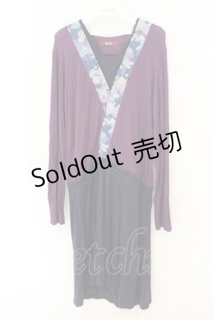 画像: gouk / 着物衿カットワンピース  パープル O-26-01-12-081-GO-OP-OW-OS