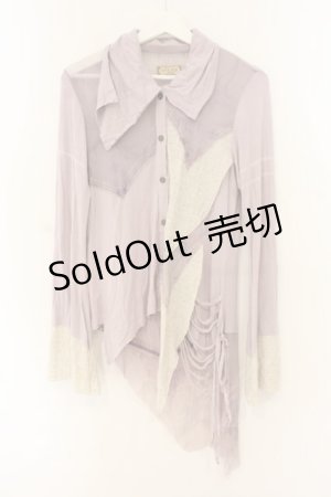 画像: STEAM / ネット切り替えカットソーブラウス  ラベンダー O-26-01-12-084-HN-BL-OW-OS