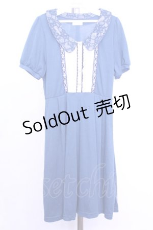 画像: axes femme POETIQUE / レース襟カットワンピース  ブルー O-26-01-12-2001-AX-OP-IG-ZT0114G