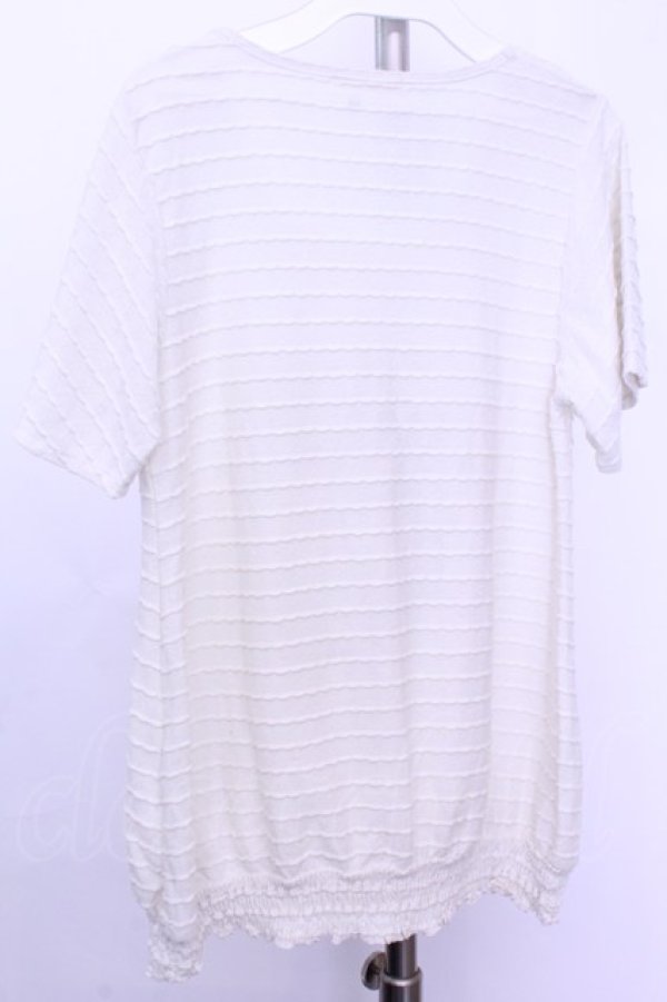 画像3: axes femme / ねこボーダースカラップトップス  アイボリー O-26-01-12-2033-AX-TO-IG-OS (3)