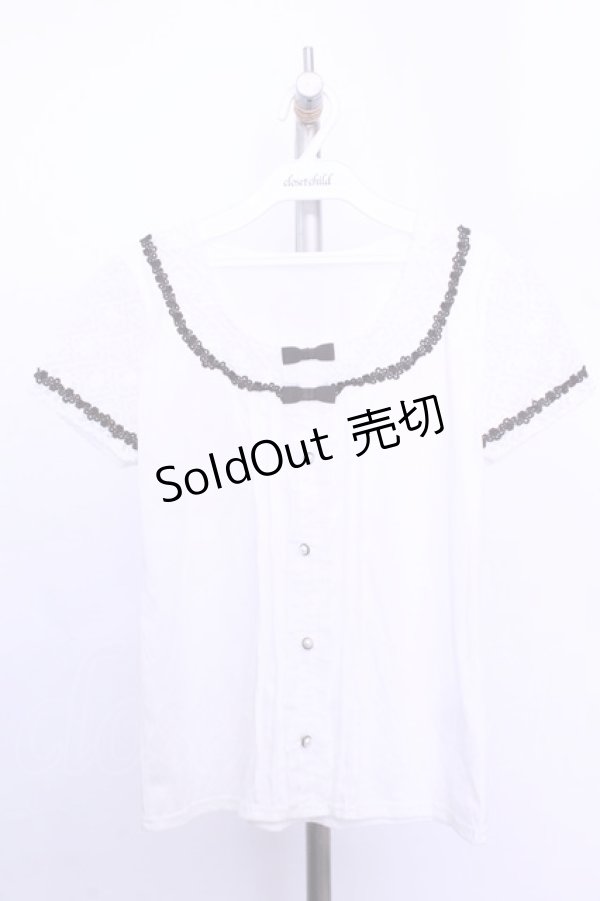 画像1: axes femme / ピンタックフリルプルオーバー  オフシロ O-26-01-12-2036-AX-TO-IG-OS (1)