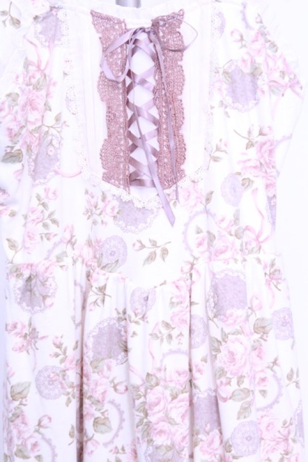 画像2: axes femme / 花柄ワンピース  アイボリー O-26-01-12-2004-AX-OP-IG-OS (2)