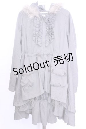 画像: axes femme / レースギャザーフリルコート M カーキグリーン O-26-01-12-2039-AX-CO-IG-OS