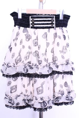 画像: axes femme / バイカラーメルヘンスカート  アイボリー×クロ O-26-01-12-2041-AX-SK-IG-ZT545