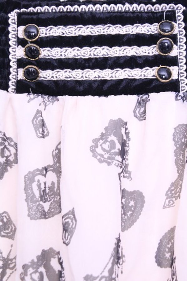 画像2: axes femme / バイカラーメルヘンスカート  アイボリー×クロ O-26-01-12-2041-AX-SK-IG-OS (2)