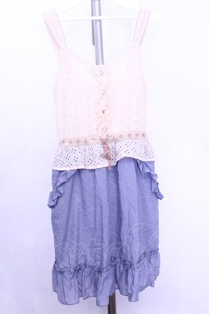 画像: axes femme / ビスチェドッキングOP  アイボリー×インディゴ O-26-01-12-2005-AX-OP-IG-ZT0114G