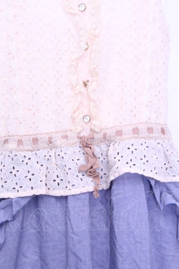 画像2: axes femme / ビスチェドッキングOP  アイボリー×インディゴ O-26-01-12-2005-AX-OP-IG-OS (2)