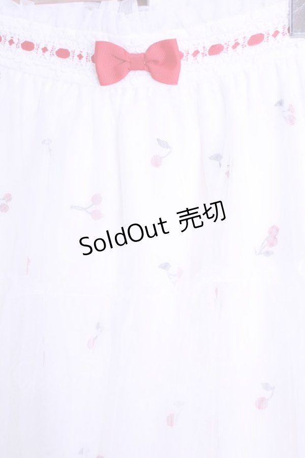 画像2: LIZ LISA / さくらんぼ刺繍チュールスカート  シロ O-26-01-12-2047-LO-SK-IG-ZT544 (2)