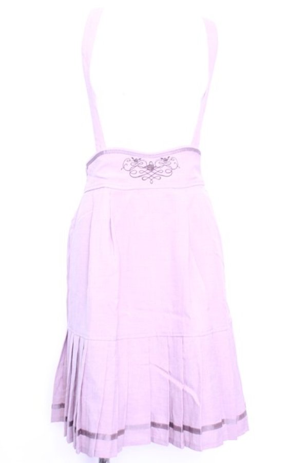 画像1: axes femme POETIQUE / 裾プリーツサスペンダースカート  ピンクベージュ O-26-01-12-2051-AX-SK-IG-OS (1)