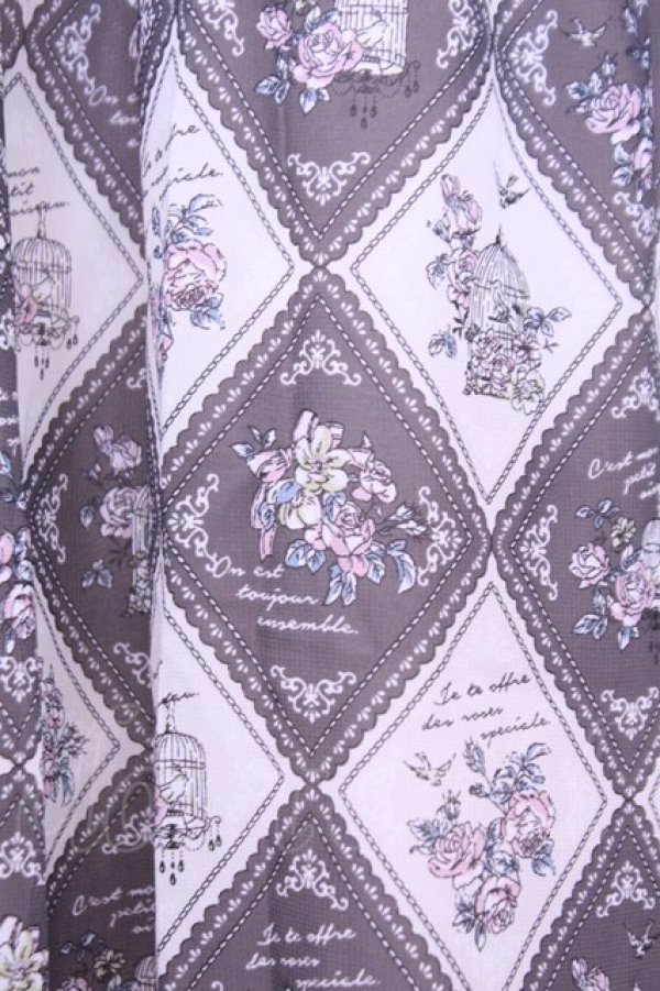 画像2: axes femme / アーガイル裾フリルスカート  グレー×アイボリー O-26-01-12-2052-AX-SK-IG-OS (2)