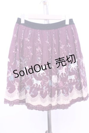 画像: axes femme / カルーセル柄スカート  ワイン O-26-01-12-2053-AX-SK-IG-ZT544