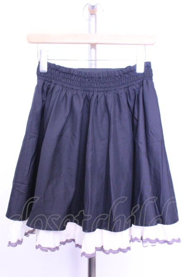 画像3: axes femme / ダブルレースアップスリットスカート  クロ×アイボリー O-26-01-12-2054-AX-SK-IG-OS (3)