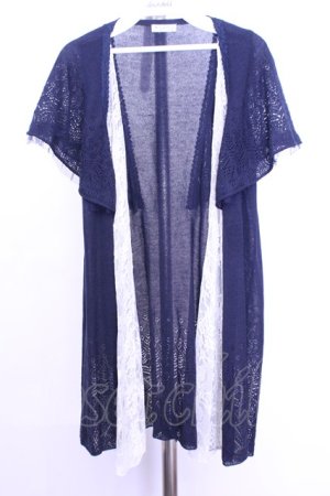 画像: axes femme / フレア袖レーシートッパーカーディガン  ネイビー O-26-01-12-2007-AX-TO-IG-ZT0114G