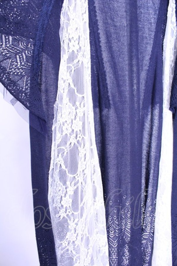 画像2: axes femme / フレア袖レーシートッパーカーディガン  ネイビー O-26-01-12-2007-AX-TO-IG-OS (2)