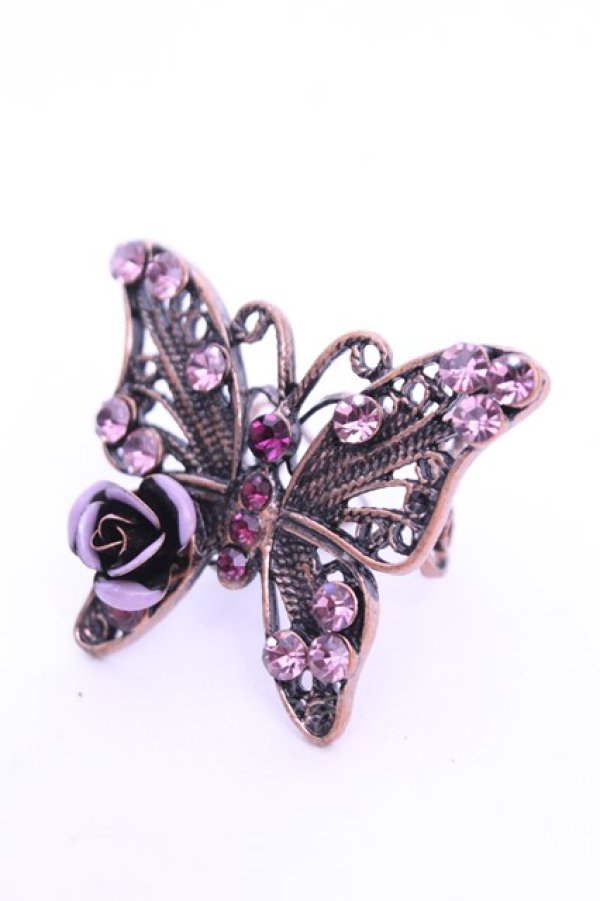 画像1: axes femme / ビジューバタフライリング  アンティークゴールド O-26-01-12-2087-AX-AC-OW-OS (1)