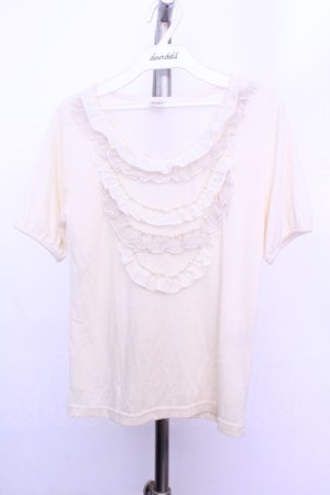 画像: axes femme / フリルネックTシャツ  アイボリー O-26-01-12-2014-AX-TO-IG-ZT0114G