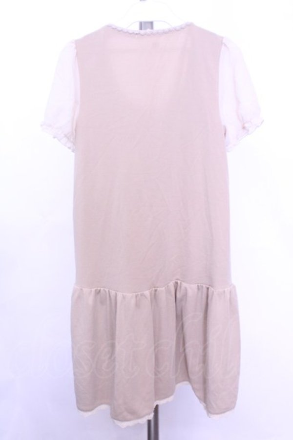 画像3: axes femme / V字ブレード&シフォン袖チュニック M ベージュ O-26-01-12-2015-AX-TO-IG-OS (3)