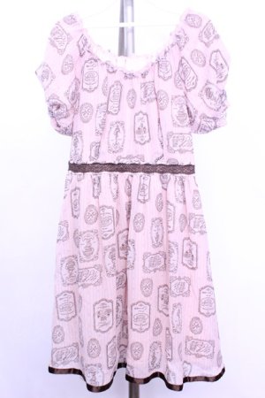 画像: axes femme POETIQUE / ティーカップストライプワンピース M ピンク O-26-01-12-2017-AX-OP-IG-OS