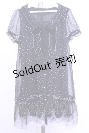 画像: axes femme / ドットタイ付きシフォンワンピース M クロ×ラベンダー O-26-01-12-2018-AX-OP-IG-ZT0114G