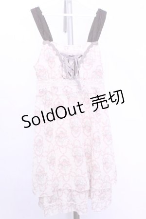 画像: axes femme / ローズリースシフォンワンピース  アイボリー×ブラウン O-26-01-12-2019-AX-OP-IG-ZT542