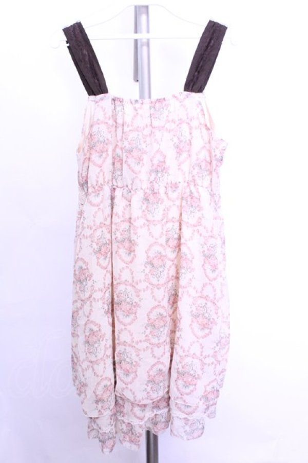 画像3: axes femme / ローズリースシフォンワンピース  アイボリー×ブラウン O-26-01-12-2019-AX-OP-IG-OS (3)