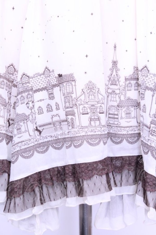 画像2: axes femme / 繊細街柄スカート M アイボリー×ブラウン O-26-01-12-2021-AX-SK-IG-OS (2)