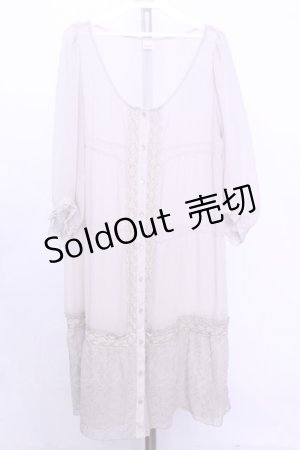 画像: axes femme / 裾刺繍シフォンワンピース  ベージュ O-26-01-12-2026-AX-OP-IG-ZT0114G