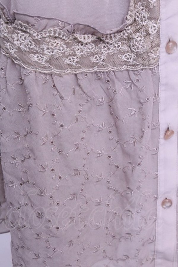 画像2: axes femme / 裾刺繍シフォンワンピース  ベージュ O-26-01-12-2026-AX-OP-IG-OS (2)