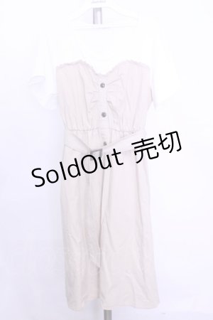 画像: axes femme / ドッキングトレンチワンピース  ベージュ×シロ O-26-01-12-2027-AX-OP-IG-ZT543