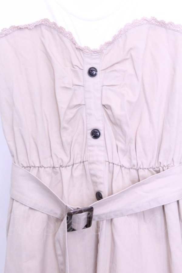 画像2: axes femme / ドッキングトレンチワンピース  ベージュ×シロ O-26-01-12-2027-AX-OP-IG-OS (2)