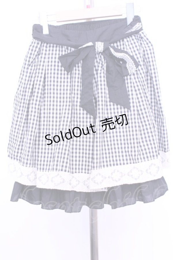 画像1: axes femme / ギンガムチェックスカート  クロ×アイボリー O-26-01-12-2028-AX-SK-IG-ZT0114G (1)