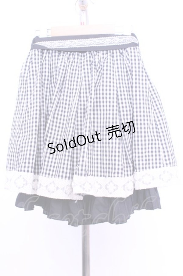 画像3: axes femme / ギンガムチェックスカート  クロ×アイボリー O-26-01-12-2028-AX-SK-IG-ZT0114G (3)