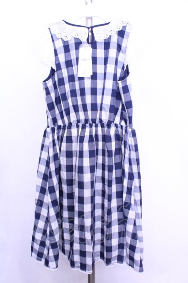 画像3: axes femme kawaii / ギンガムチェックワンピース M ネイビー×シロ O-26-01-12-2029-AX-OP-IG-OS (3)