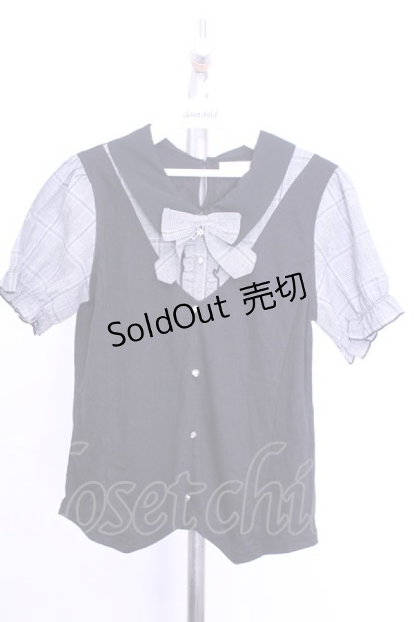 画像1: axes femme POETIQUE / チェック切替ドッキングプルオーバー  クロ×グレー O-26-01-12-2030-AX-TO-IG-OS (1)