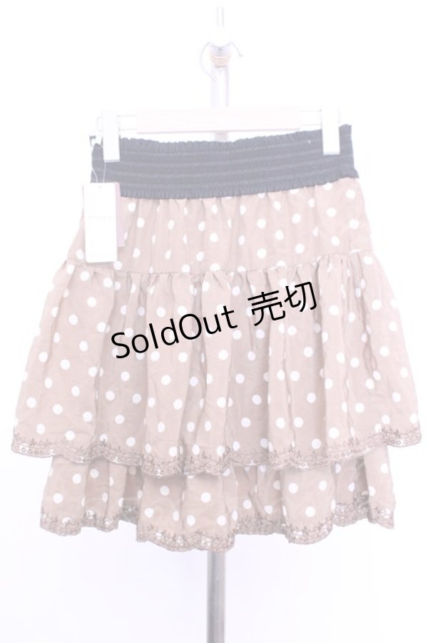 画像3: axes femme / スカラップ刺繍ドットスカート M ベージュ O-26-01-12-2031-AX-SK-IG-OS (3)
