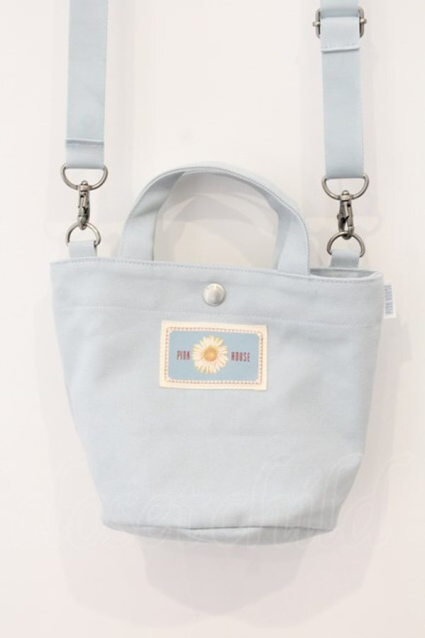 画像3: PINK HOUSE / マーガレットブーケ刺繍ミニトートポシェット  サックス O-26-01-12-001-LO-BG-IG-OS (3)