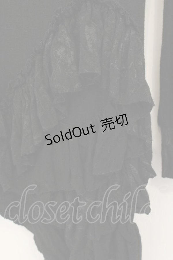 画像3: h.naoto Blood / 裾フリルカットソー  ブラック O-26-01-12-085-HN-TO-OW-OS (3)