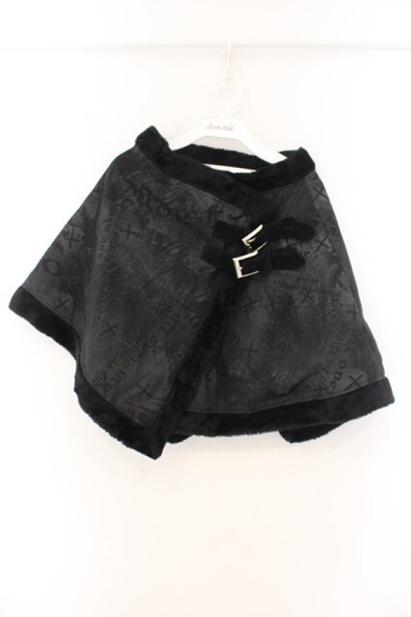 画像1: h.naoto Blood / 英字ptケープ  ブラック O-26-01-12-087-HN-CO-OW-OS (1)