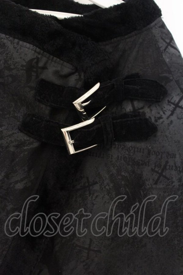 画像2: h.naoto Blood / 英字ptケープ  ブラック O-26-01-12-087-HN-CO-OW-OS (2)