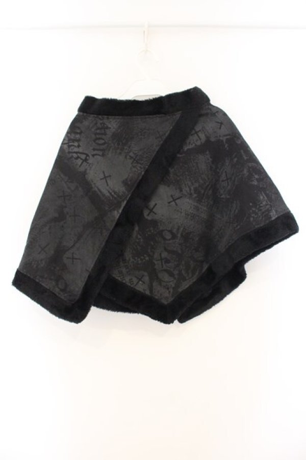 画像4: h.naoto Blood / 英字ptケープ  ブラック O-26-01-12-087-HN-CO-OW-OS (4)