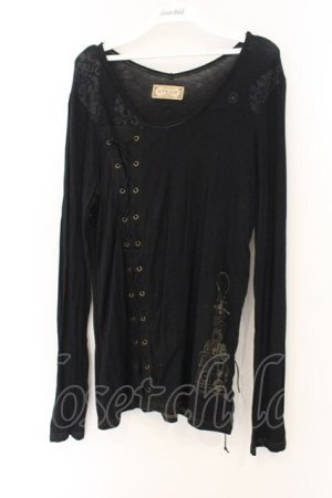 画像: STEAM / レースアップカットソー  ブラック O-26-01-12-089-HN-TO-OW-OS